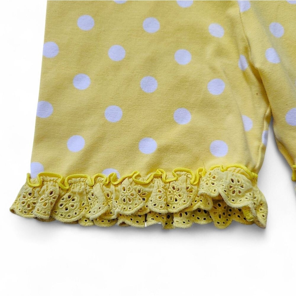 Matilda Jane Girls Kids Yellow Polka Dots "Oh Sunny Day" Ruffled Shorts Size 8 - Picture 3 of 9